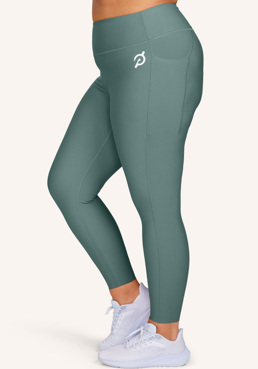 Nux Active Dark Green Ribbed High Compression Leggings Size Large