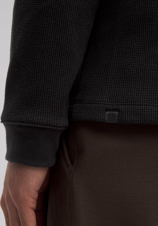 Cotton-Blend Waffle Knit Hoodie