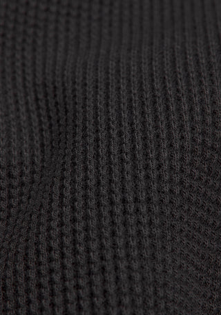 Cotton-Blend Waffle Knit Hoodie