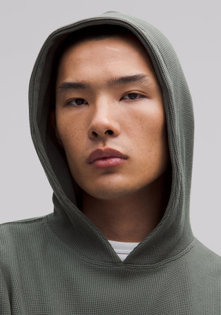 Cotton-Blend Waffle Knit Hoodie