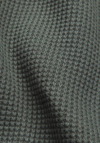 Cotton-Blend Waffle Knit Hoodie