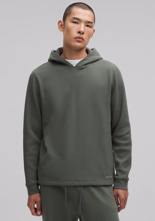 Cotton-Blend Waffle Knit Hoodie