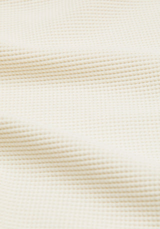 Cotton-Blend Waffle Knit Long-Sleeve Shirt