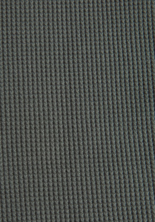 Cotton-Blend Waffle Knit Long-Sleeve Shirt