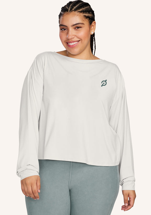 Peloton Apparel Women's Top S Grey Cotton with Polyester Basic