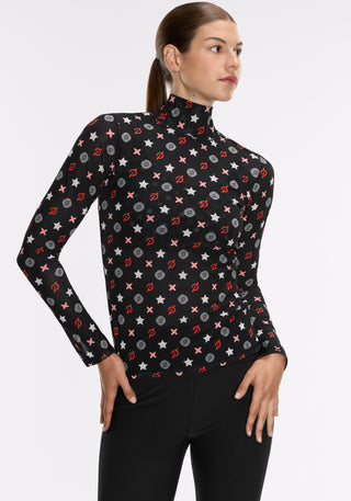 Mesh Mock Neck Long Sleeve