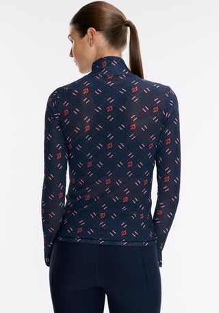 Mesh Mock Neck Long Sleeve