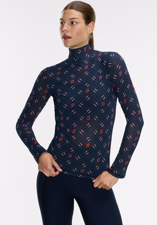 Mesh Mock Neck Long Sleeve