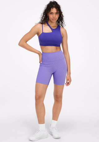 Dual Tone Rib High Rise Bike Short 7"