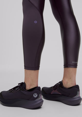 Satin Shine Panelled High-Rise Tight 25" | Wordmark