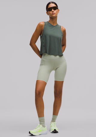 Sculpt Cropped Cross-Vent Tank Top