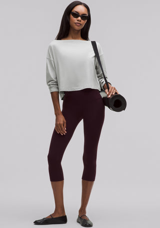 Softy Suedey Relaxed Boatneck Long-Sleeve Shirt