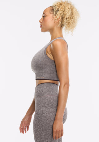 Seamless Melange High Neck Bra