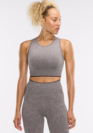 Seamless Melange High Neck Bra