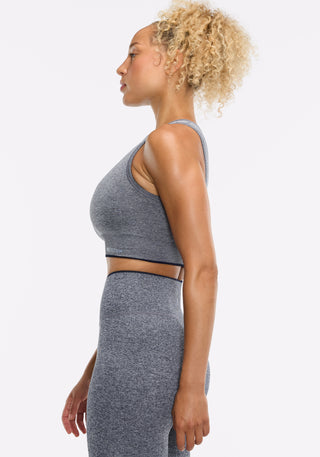 Seamless Melange High Neck Bra