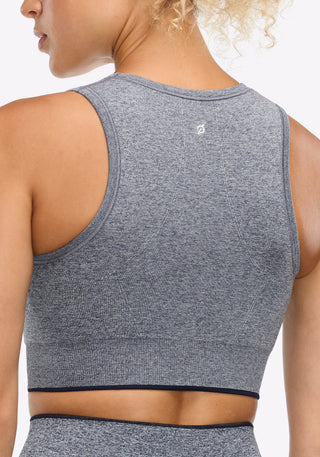 Seamless Melange High Neck Bra